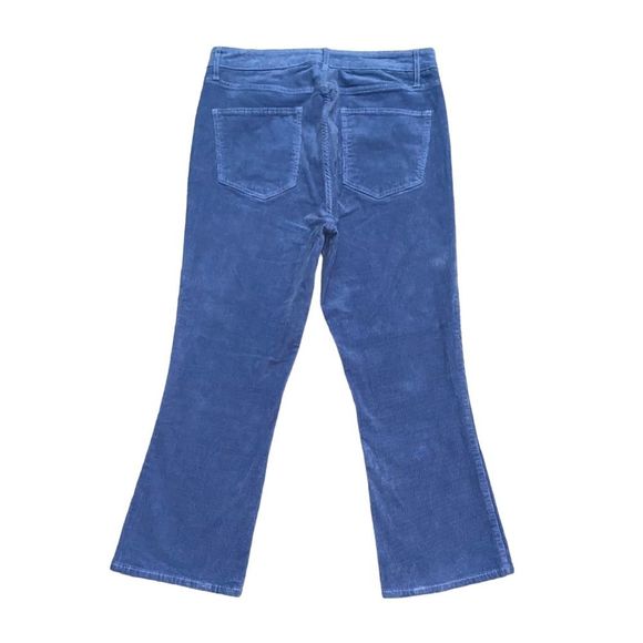 Popsugar Stone Wash Blue High-Waisted Kick Flare Flared Corduroy Pants Size 12 - Picture 7 of 14